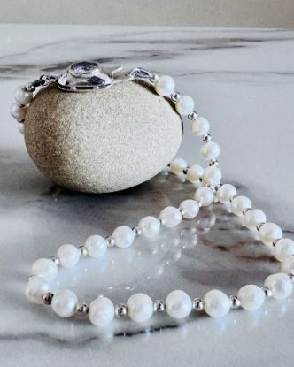 Imagen de Collar Gargantilla de Perlas de Río en Plata 925